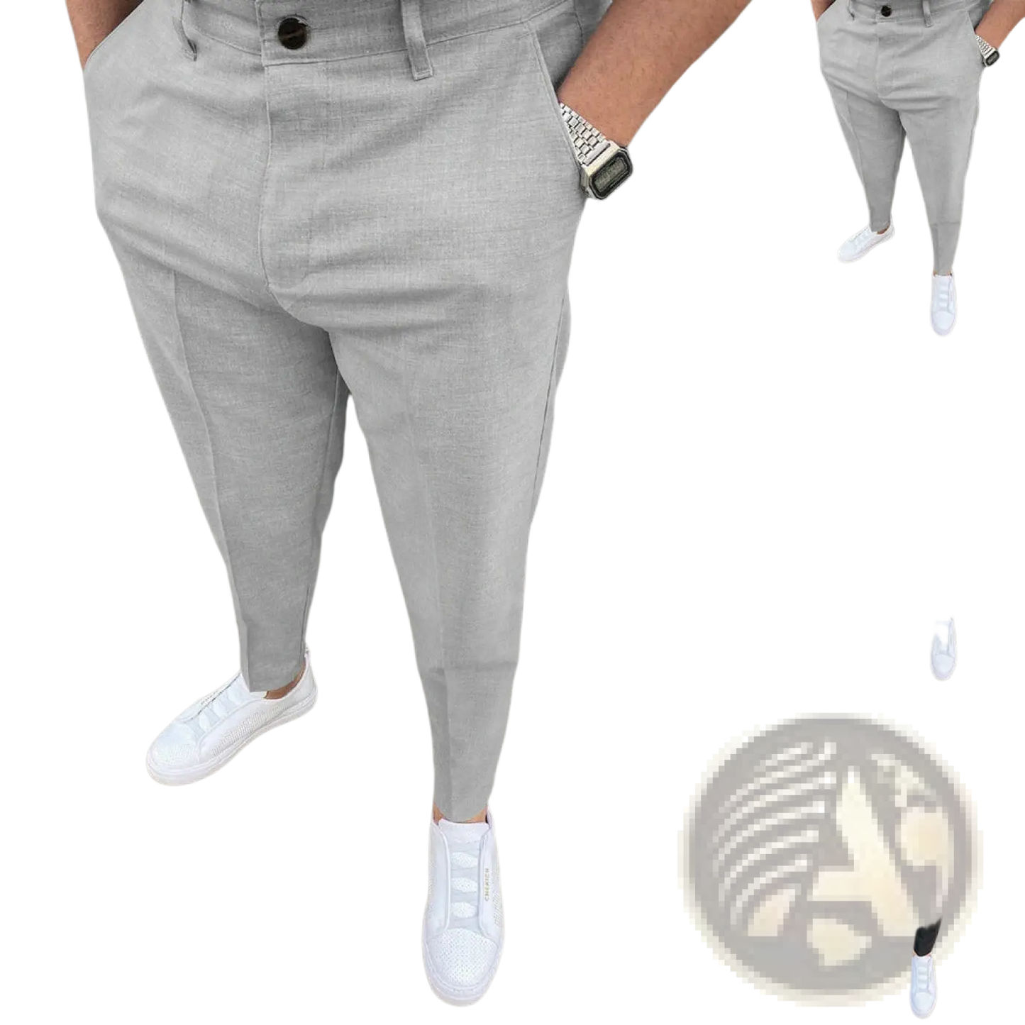 Men's Slim Fit Textured Tapered Chinos
