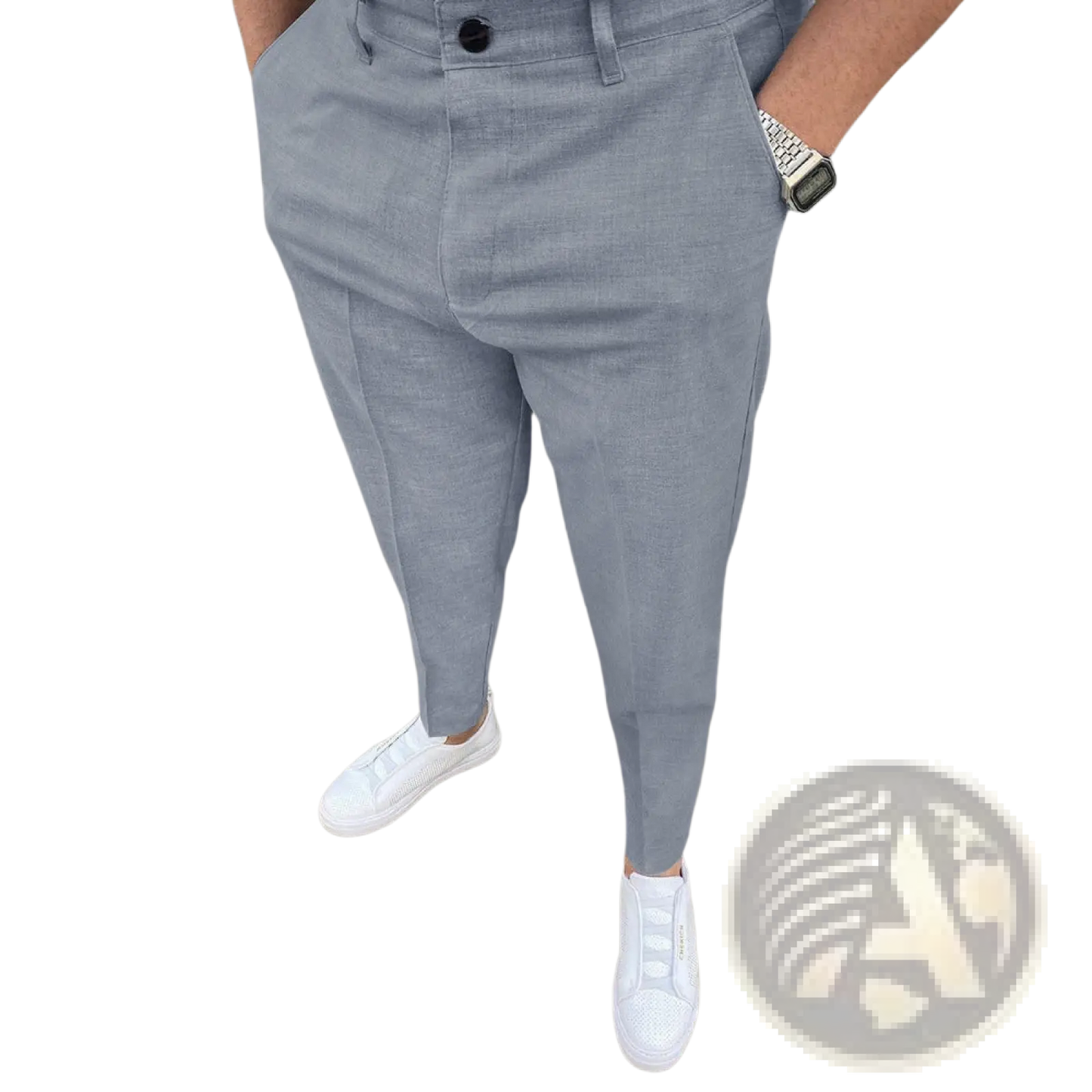 Men's Slim Fit Textured Tapered Chinos