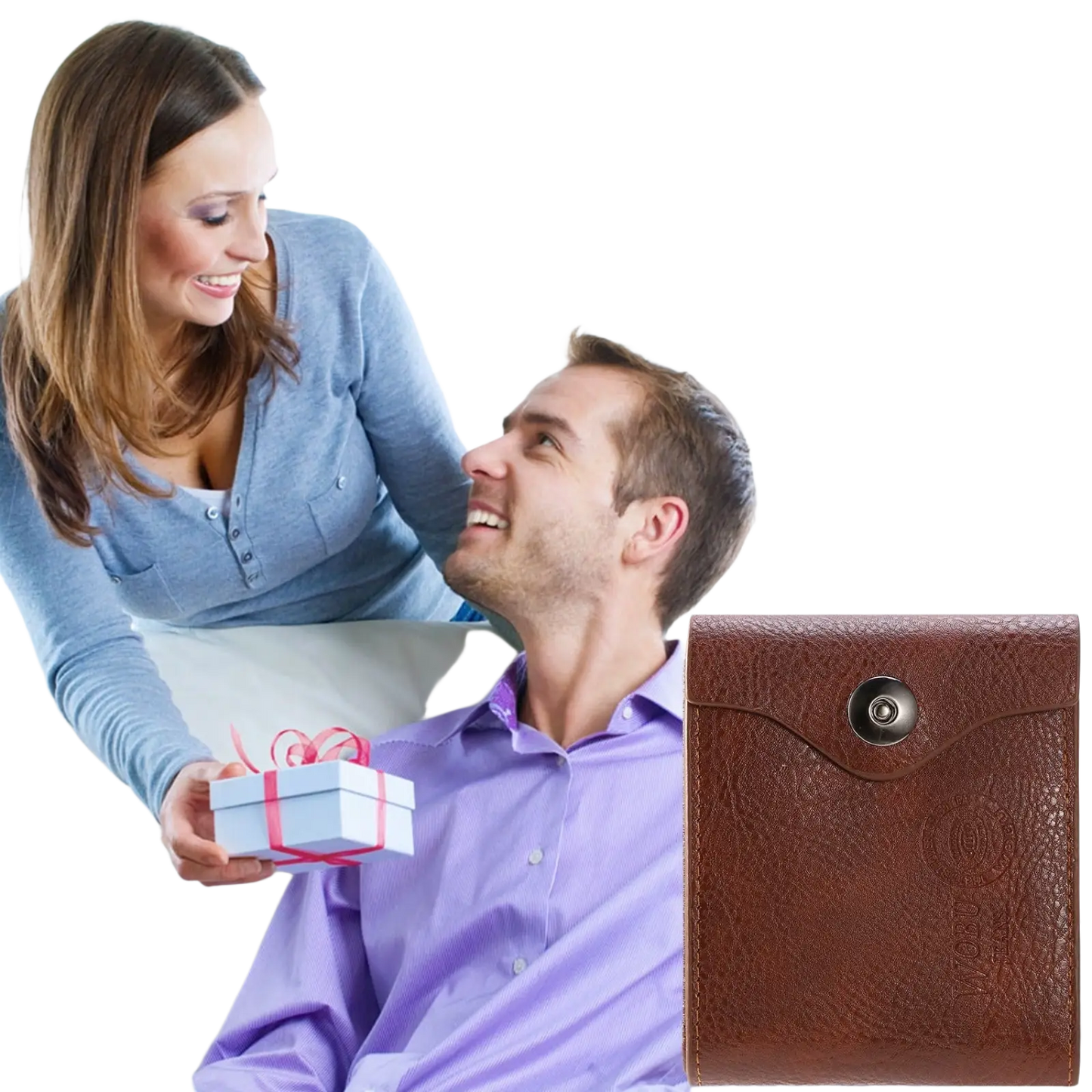 Men's Slim Rfid Blocking Brown Pu Leather Bifold Wallet