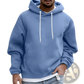 Men's Solid Drop Shoulder Pullover Hoodie