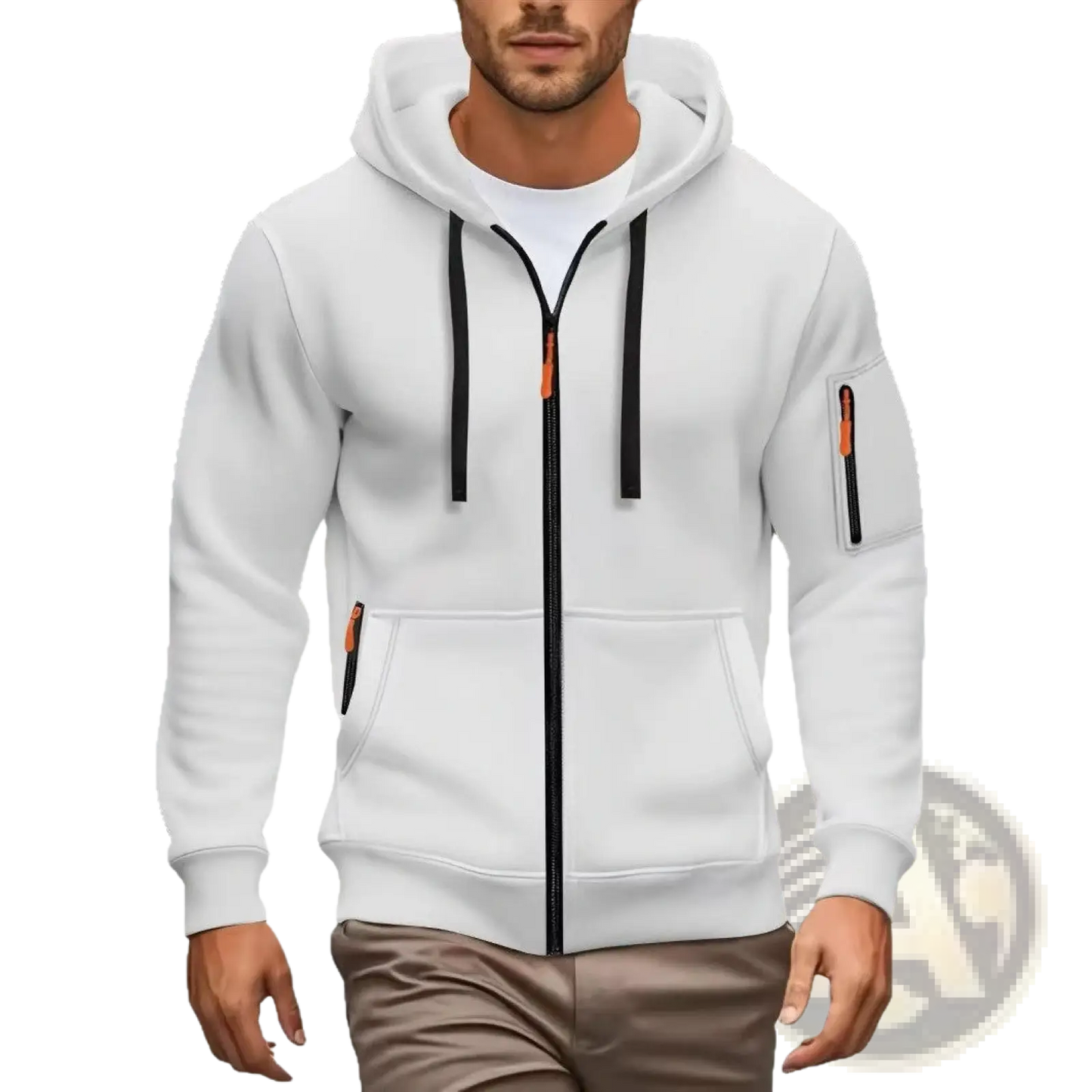 Men's Sport Casual Fleece Lined Zipper Hoodie Jacket