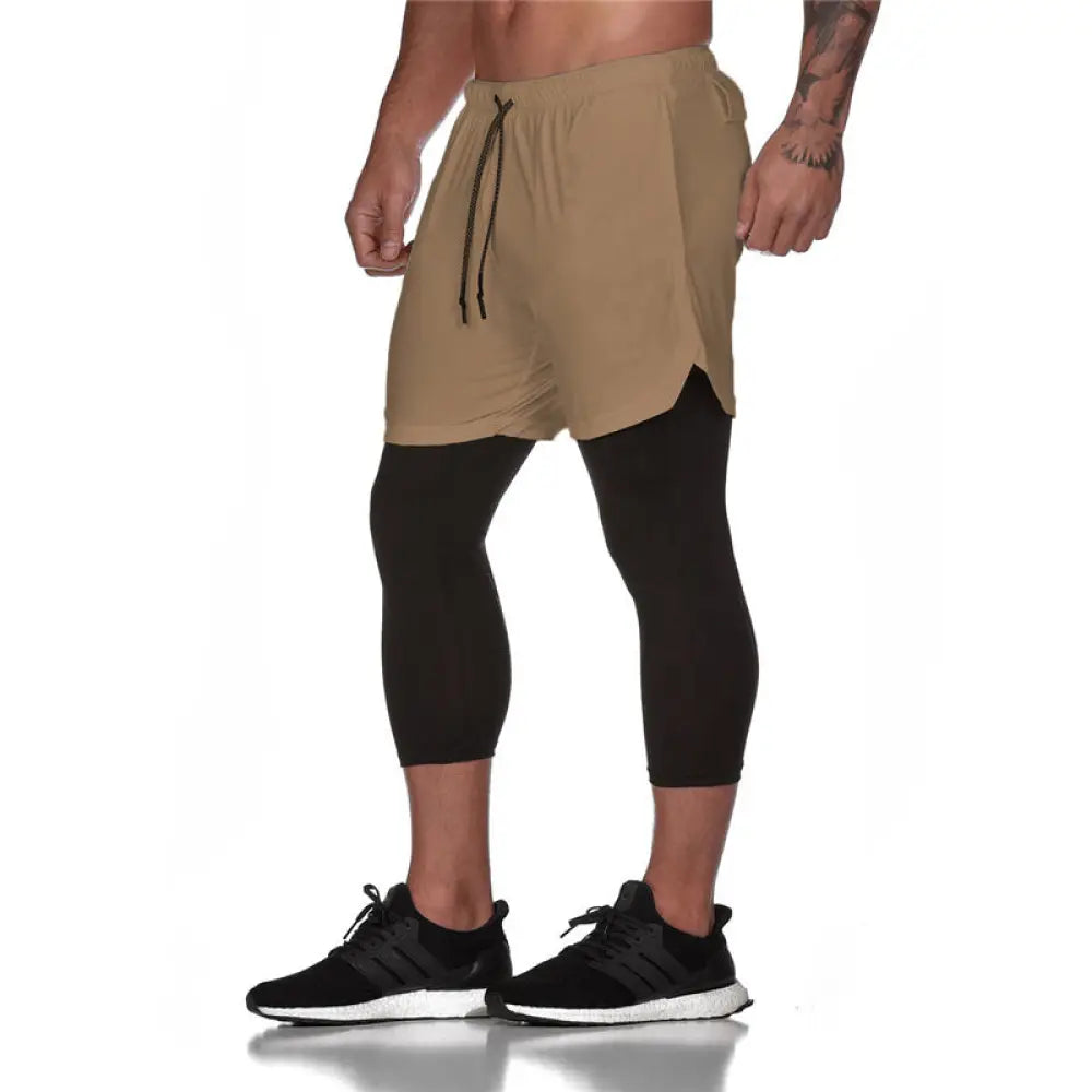 Men's Camouflage Quick Dry 2-in-1 Training Shorts