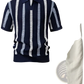 Men’s Striped Breathable Knit Summer Polo Shirt