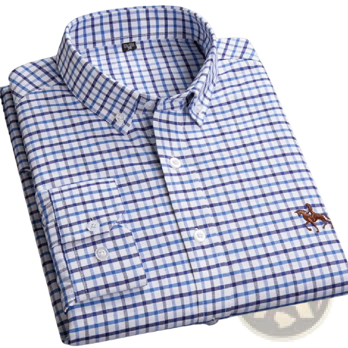 Men's Striped Cotton Embroidered Button Down Shirt