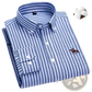Men's Striped Cotton Embroidered Button Down Shirt