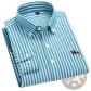Men's Striped Cotton Embroidered Button Down Shirt