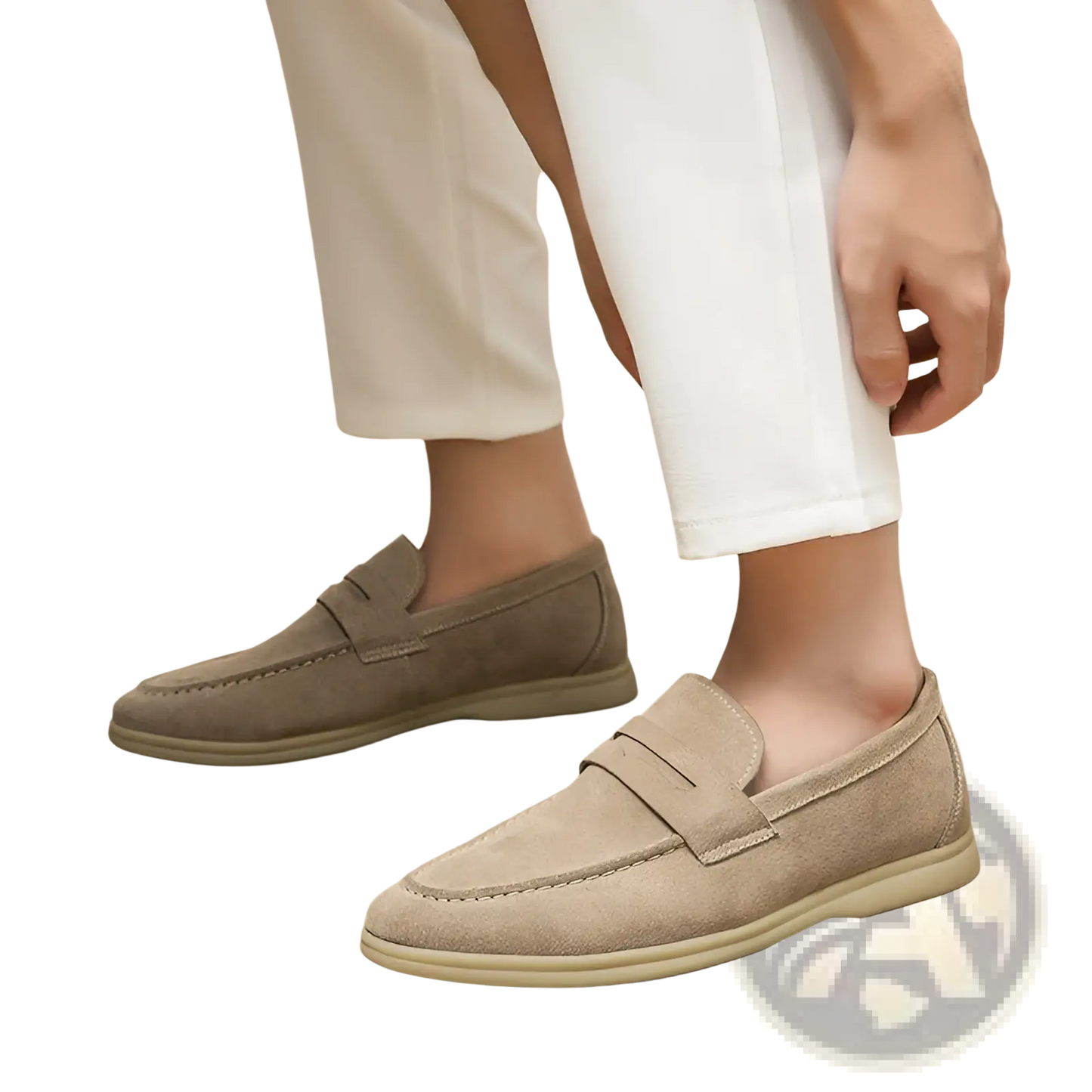 Men's Suede Leather Loafers Slip on Business Shoes