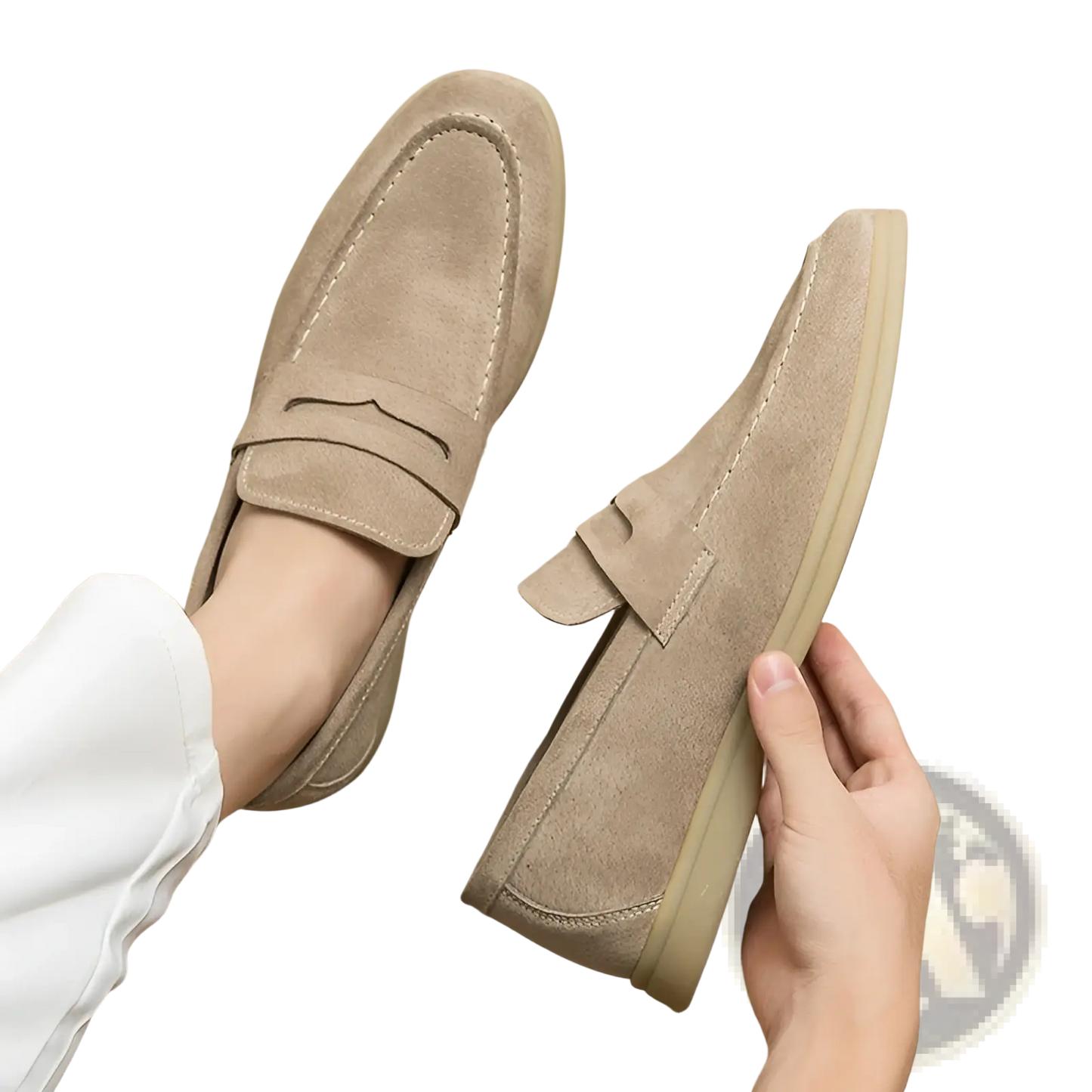 Men's Suede Leather Loafers Slip on Business Shoes