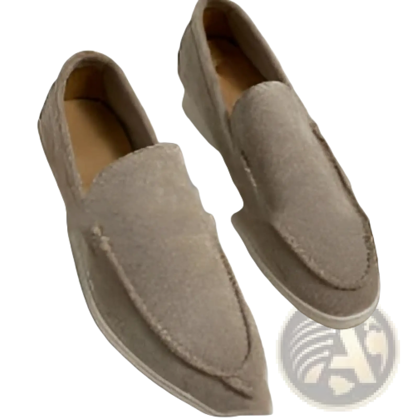 Men's Suede Loafers with White Rubber Sole Casual Shoes