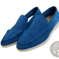 Men's Suede Loafers with White Rubber Sole Casual Shoes