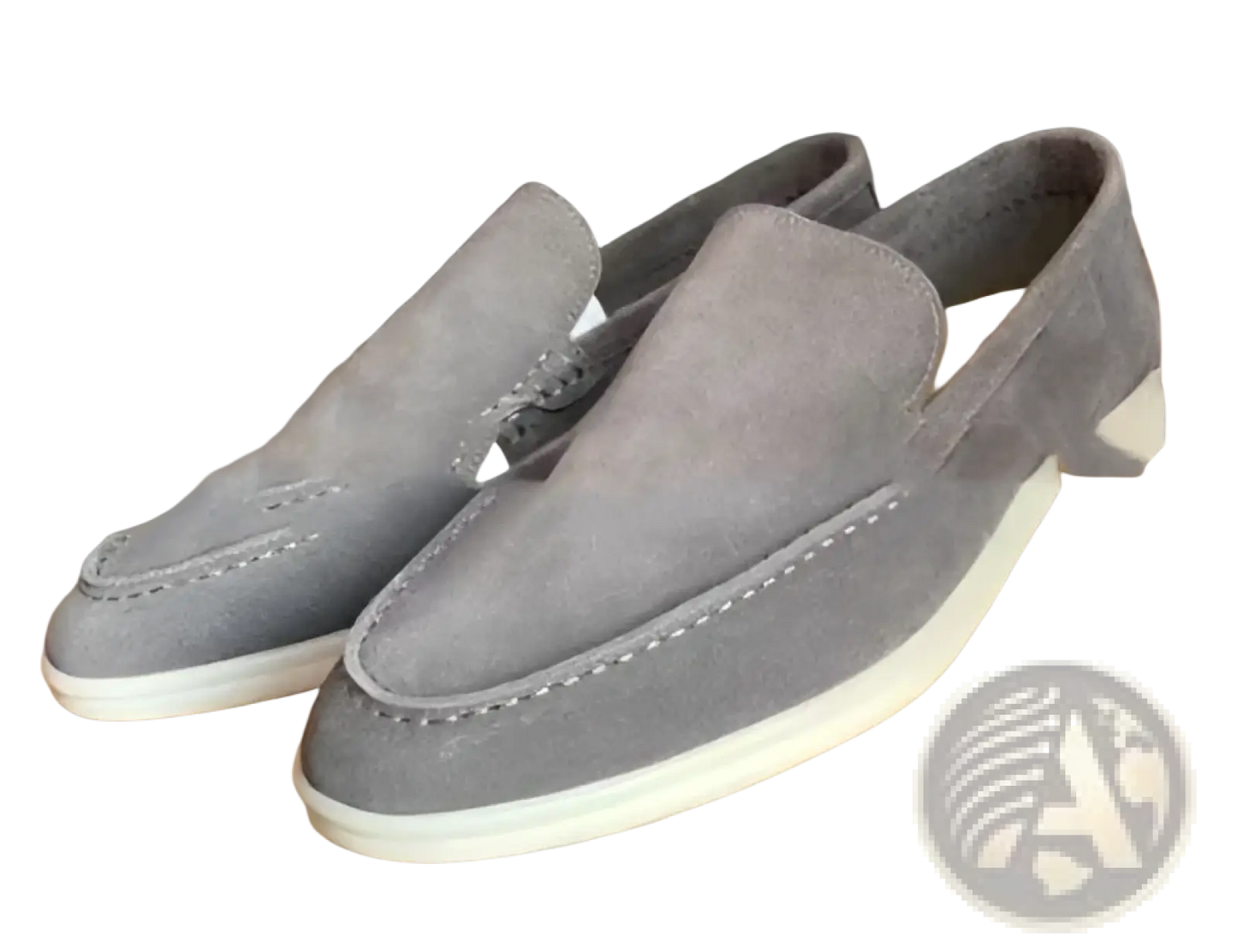 Men's Suede Loafers with White Rubber Sole Casual Shoes