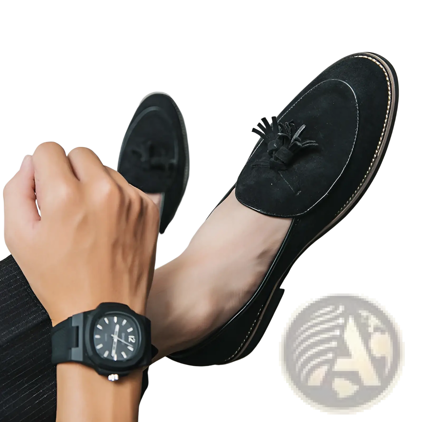 Men's Suede Tassel Loafers Matte Cowhide Shoes