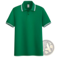 Men's Summer Striped Trim Stand Collar Polo Shirt