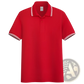 Men's Summer Striped Trim Stand Collar Polo Shirt
