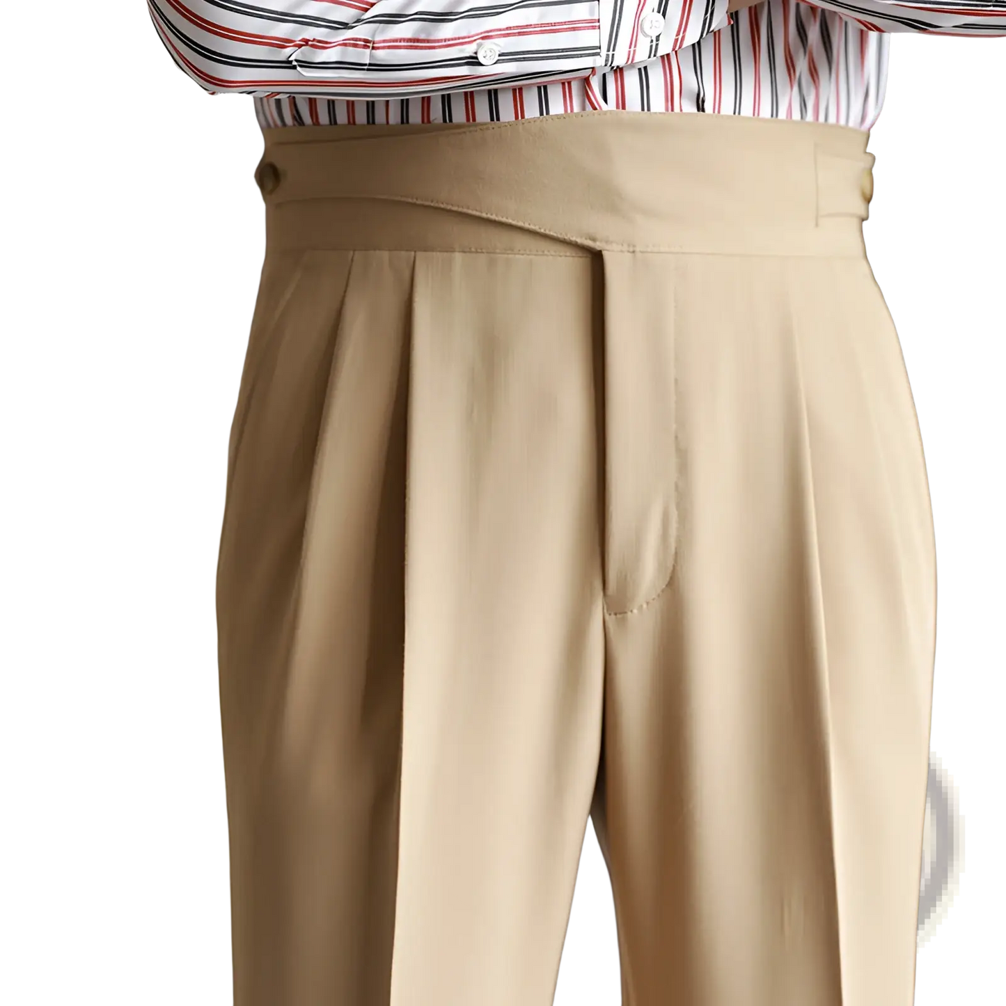 Men's Tailored Pleated Wool Straight Leg Trousers