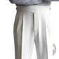 Men's Tailored Pleated Wool Straight Leg Trousers