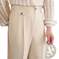 Men's Tailored Straight Leg Pleated Trousers