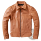Men's Tan Cowhide Leather Motorcycle Jacket