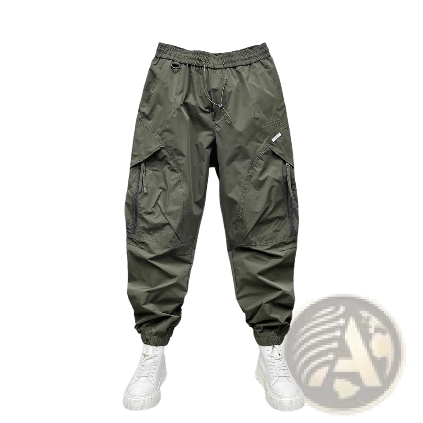 Men's Tapered Cargo Joggers with Elastic Waist and Pockets