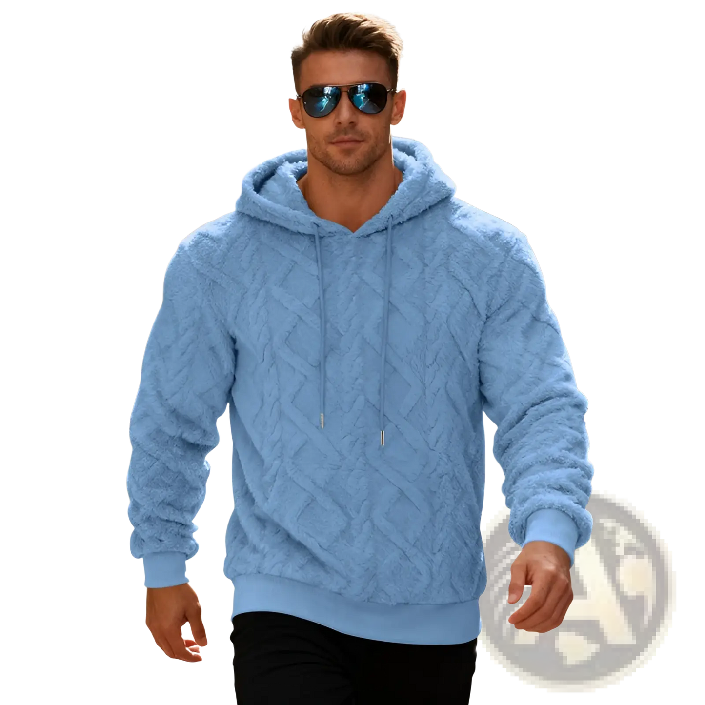 Men's Textured Fleece Lined Knit Hoodie