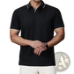 Men's Textured Ice Silk Contrast Trim Polo Shirt