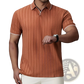 Men's Textured Ice Silk Contrast Trim Polo Shirt