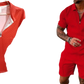 Men's Textured Polo and Shorts Coordinated Summer Set
