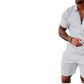 Men's Textured Polo and Shorts Coordinated Summer Set