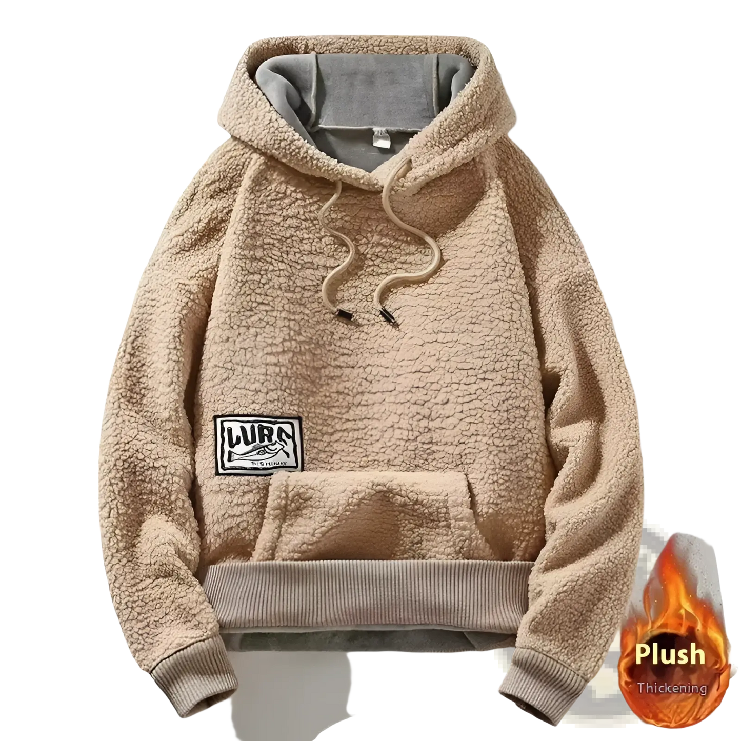 Men's Thick Polar Fleece Mountain Graphic Hoodie