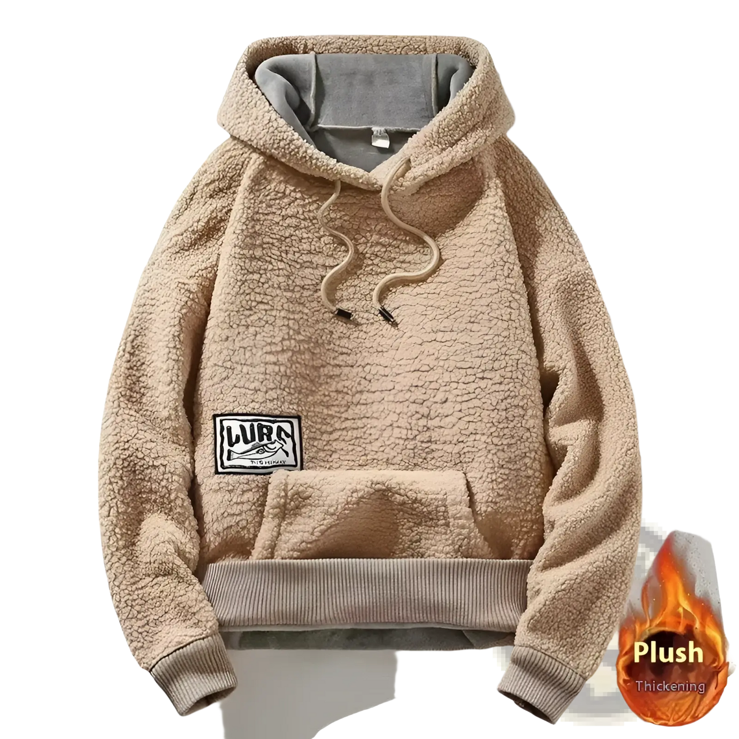 Men's Thick Polar Fleece Mountain Graphic Hoodie
