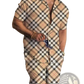Men's Tropical Print Short Sleeve Shirt and Shorts Set