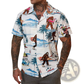 Men's Tropical Surfing Bigfoot Short Sleeve Hawaiian Shirt