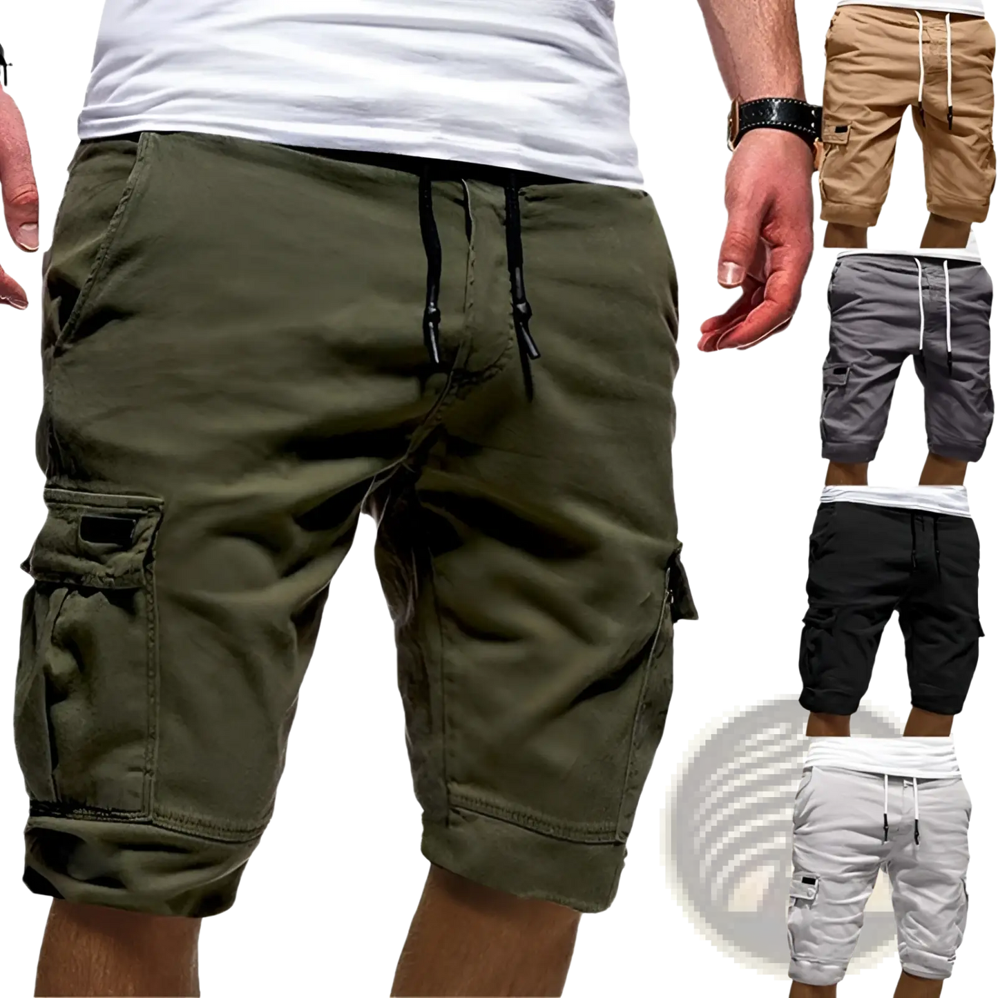 Men's Urban Cargo Jogger Shorts with Drawstring Waist
