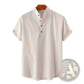 Men's Vertical Striped Mandarin Collar Cotton Blend Shirt