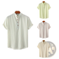 Men's Vertical Striped Mandarin Collar Cotton Blend Shirt
