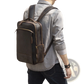 Men's Vintage Leather Backpack in Dark Brown Cowhide