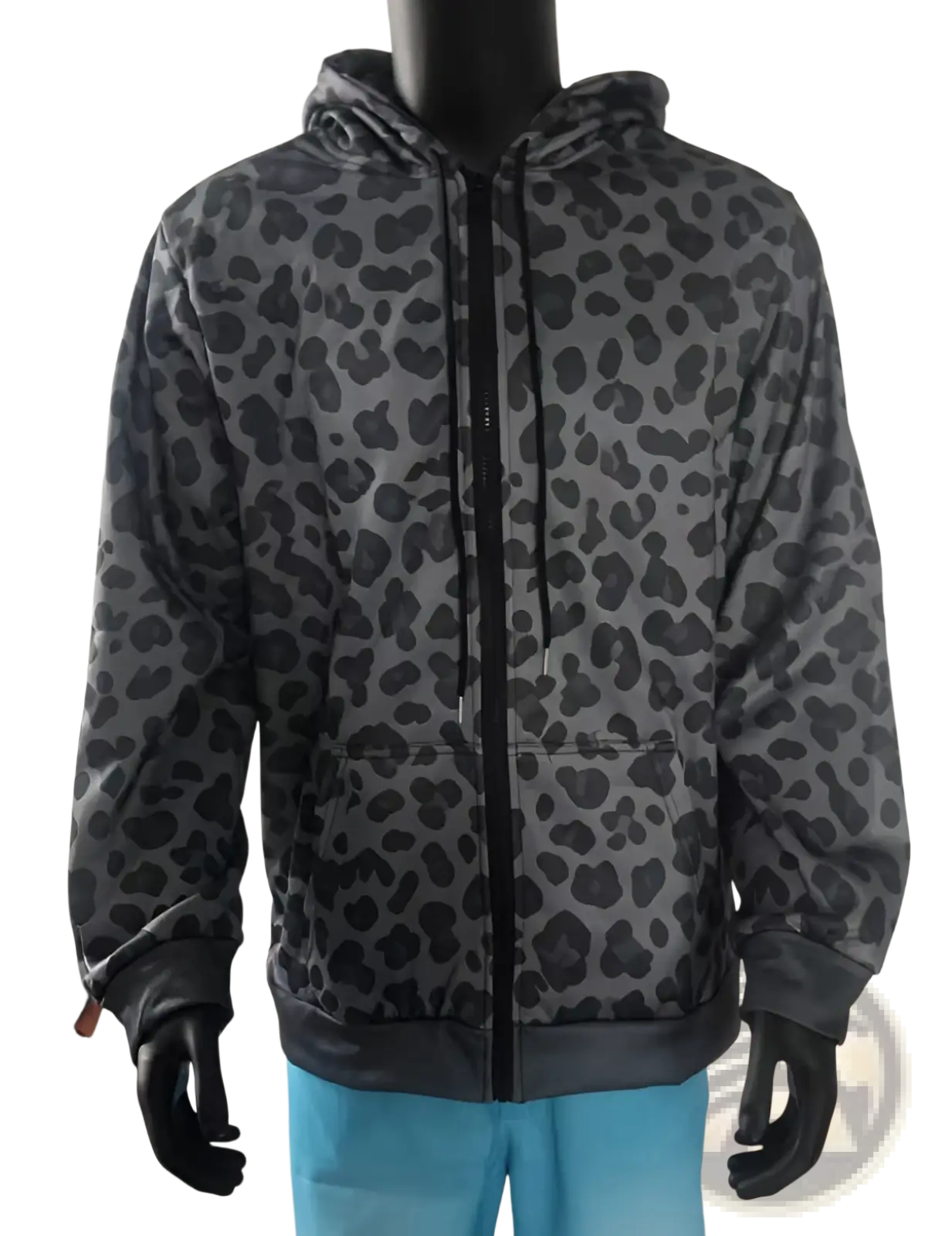 Men's Vintage Leopard Print Oversized Winter Hoodie