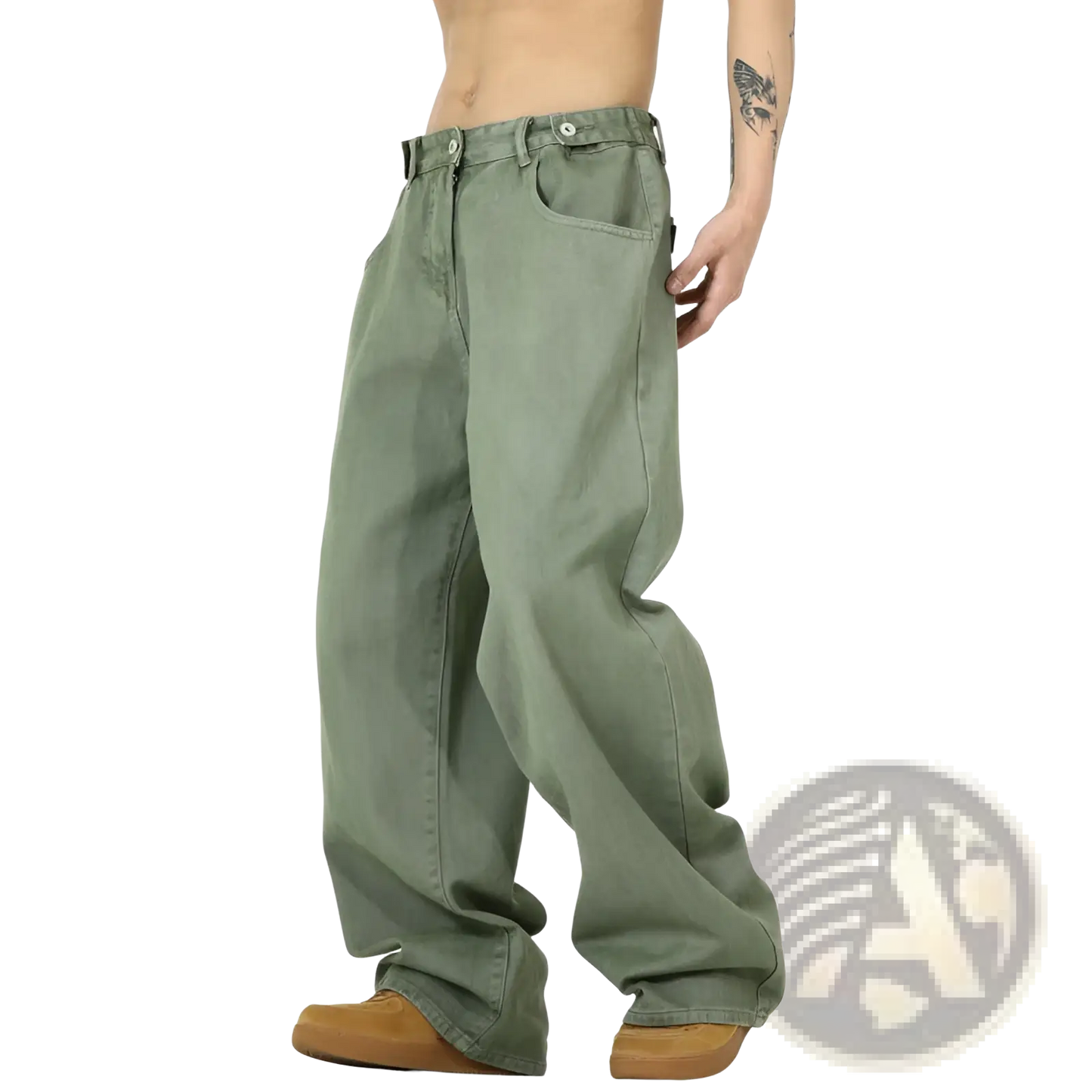 Men's Vintage Wide Leg High Waist Relaxed Denim Jeans