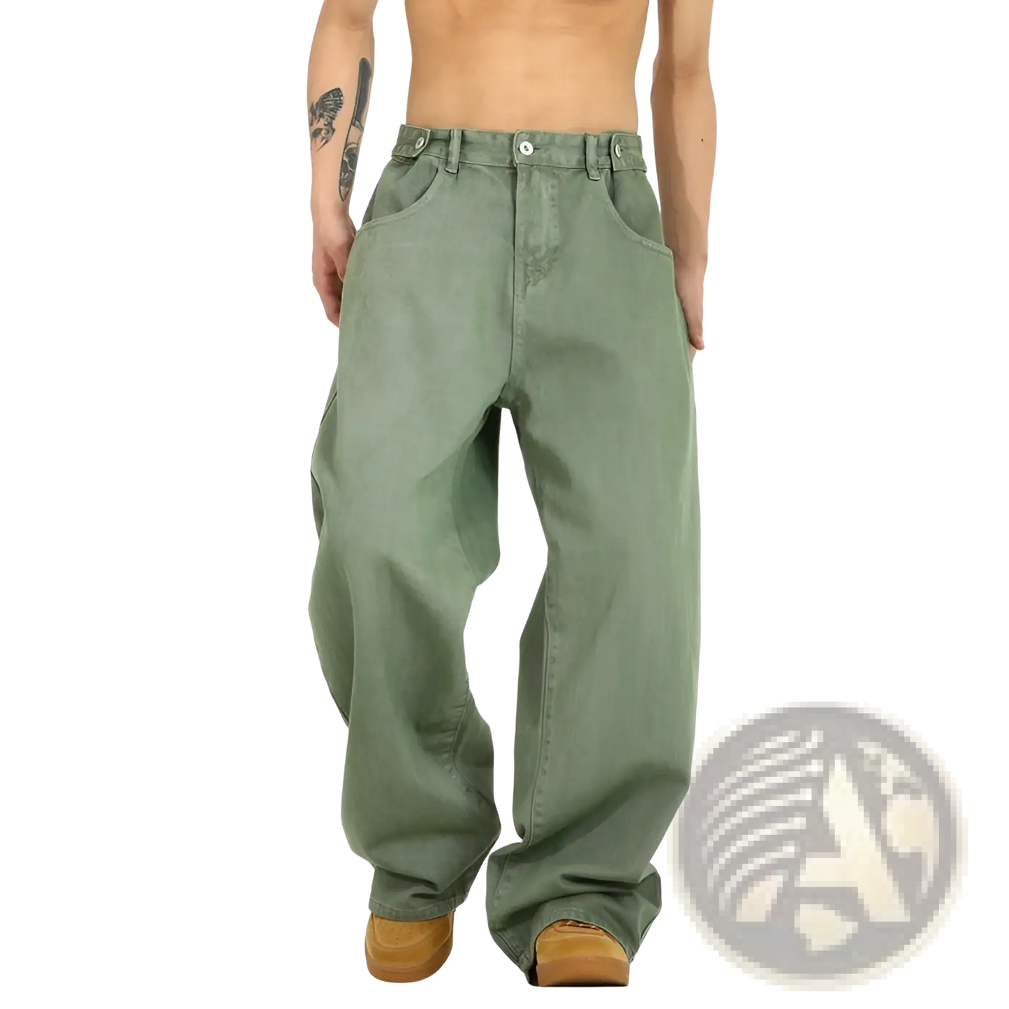 Men's Vintage Wide Leg High Waist Relaxed Denim Jeans