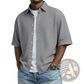 Men's Waffle Knit Short Sleeve Polo Shirt