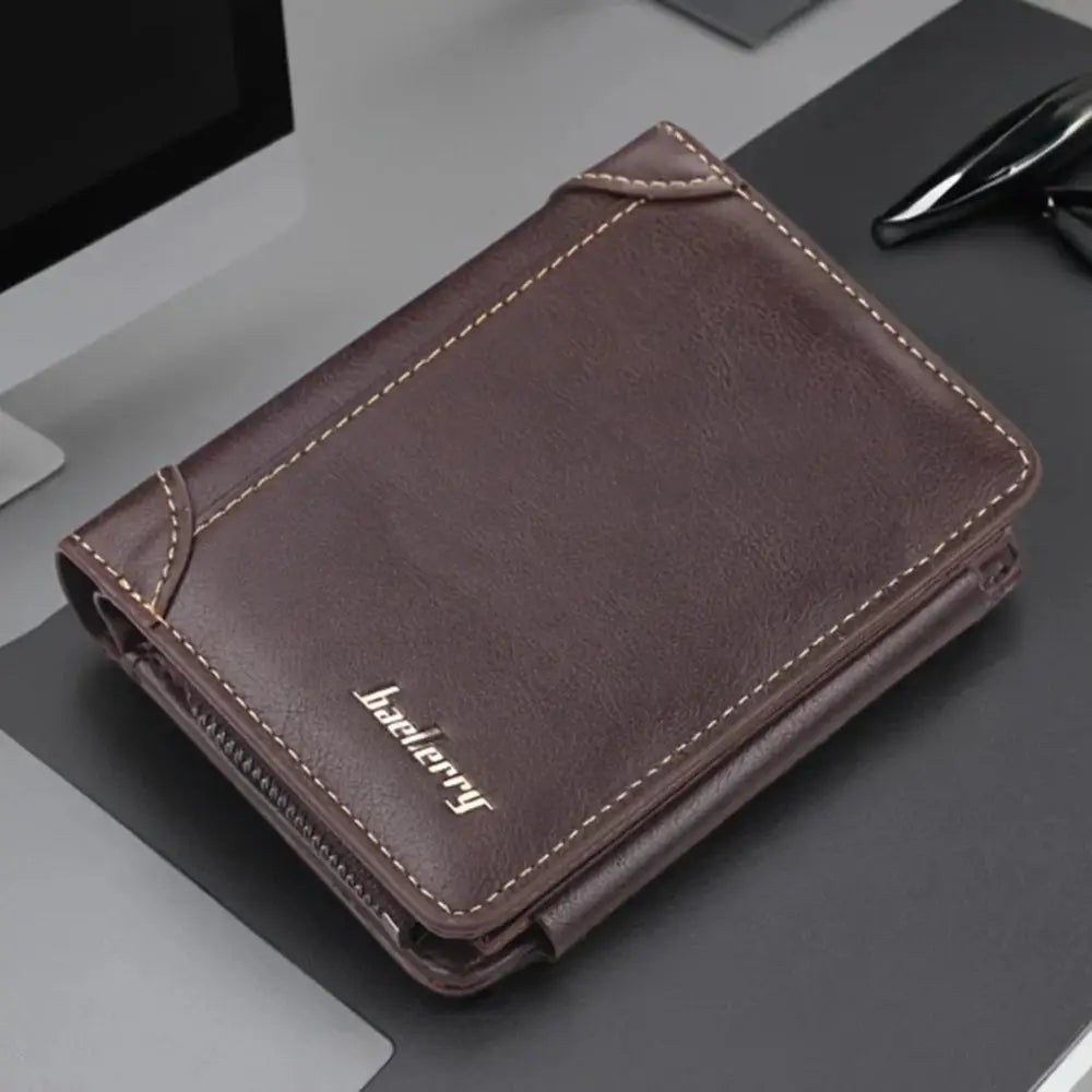 Men's Classic Slim Stitched Leather Wallet