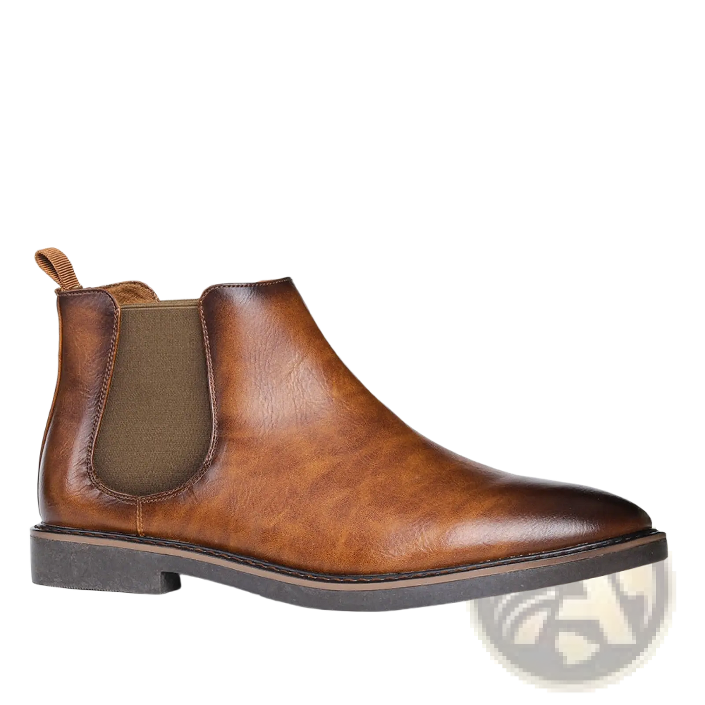 Men's Waterproof Leather Chelsea Boots with Tan Sole