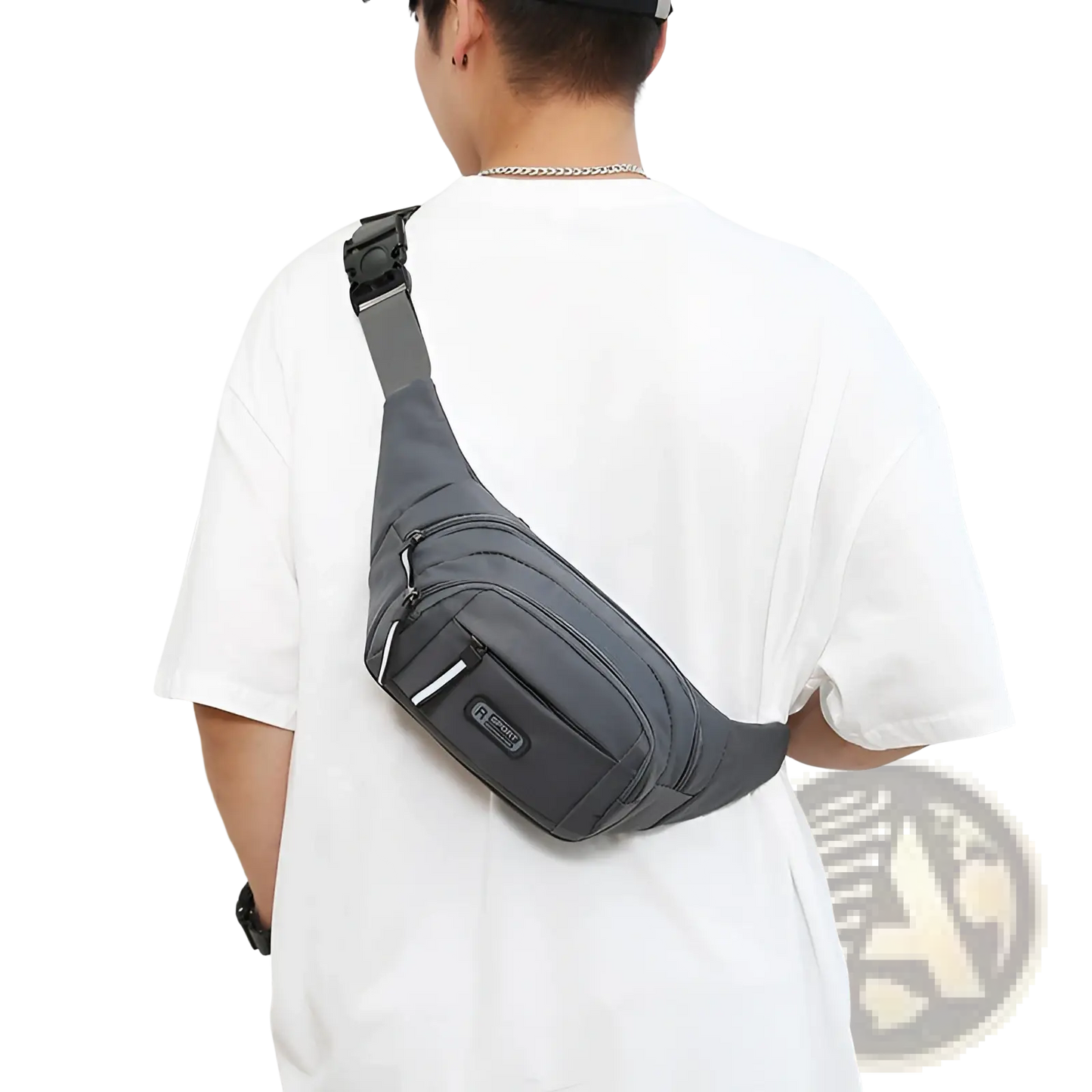 Men's Waterproof Nylon Multifunctional Crossbody Waist Bag