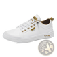 Men's White Minimalist Leather Casual Sneakers