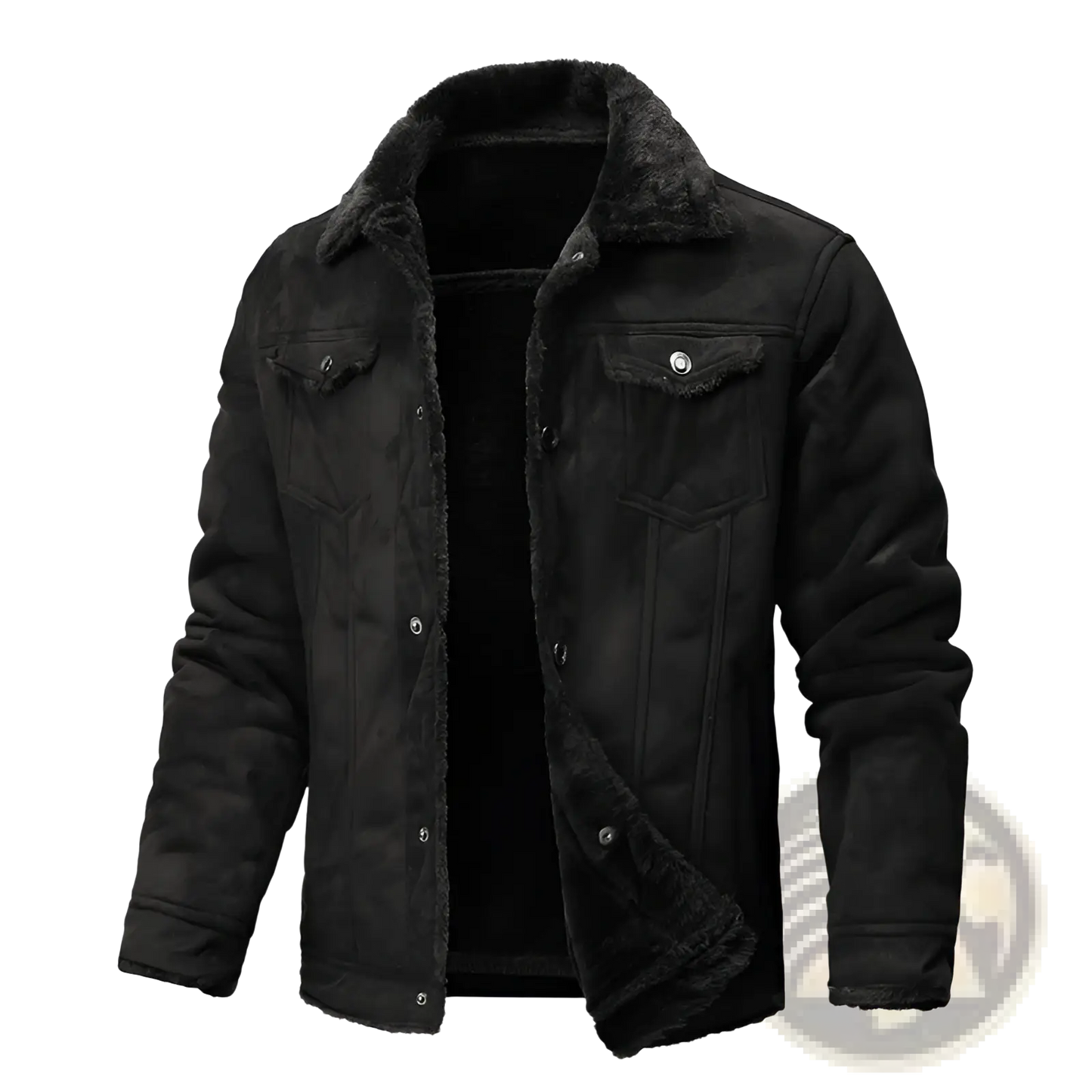 Men's Winter Fleece Lined Shearling Denim Jacket