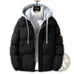 Men's Winter Windproof Layered Hooded Puffer Jacket