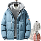 Men's Winter Windproof Layered Hooded Puffer Jacket