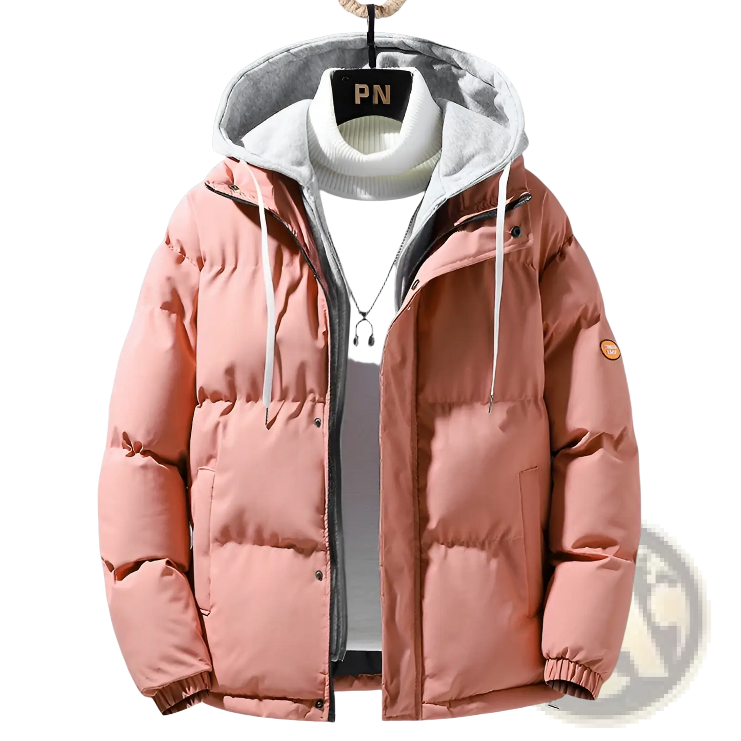 Men's Winter Windproof Layered Hooded Puffer Jacket