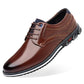 Men's Brown Polished Leather Lace Up Work Shoes