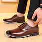 Men's Brown Polished Leather Lace Up Work Shoes
